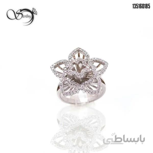 انگشتر نقره زنانه طرح گل 5پر کد:۱۱۶۹