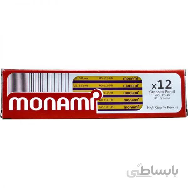 مداد مشکی HB شش وجهی مونامی مدل MO-112 بسته 12 عددی ا Monami Black HB Lead Pencil Pack of 12 - MO-112