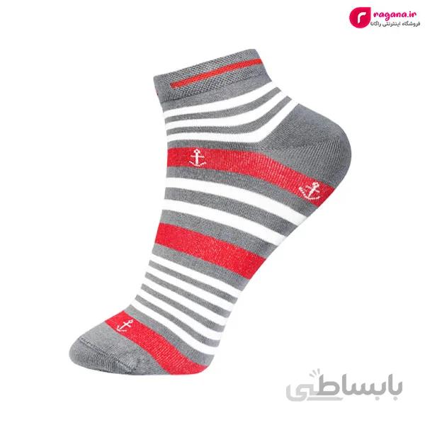 جوراب مردانه مچی طرح لنگر کد R215341