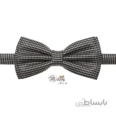 پاپیون سری مندو - مردانه (چهارخونه مشکی سفید 2)