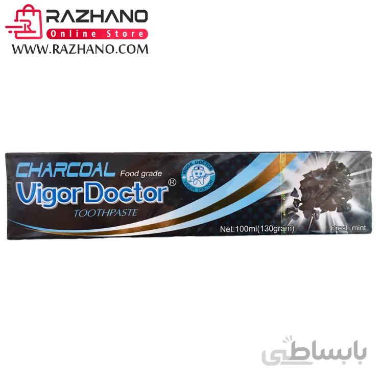 خمیر دندان زغالی دکتر ویگور Vigor Doctor حجم ۱۰۰ میلی لیتر ا Vigor Doctor Charcoal Toothpaste 100ml