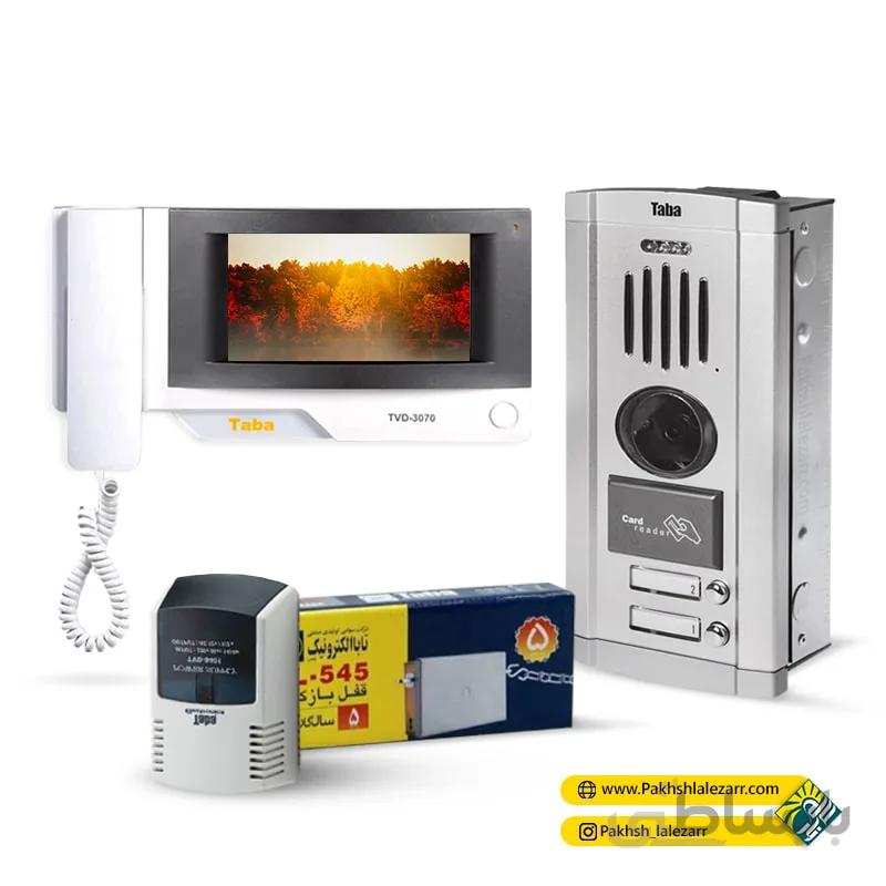 پکیج کامل آیفون تصویری مانیتور 7 اینچ مدل 3070 و پنل سهند کارتی تابا الکترونیک
