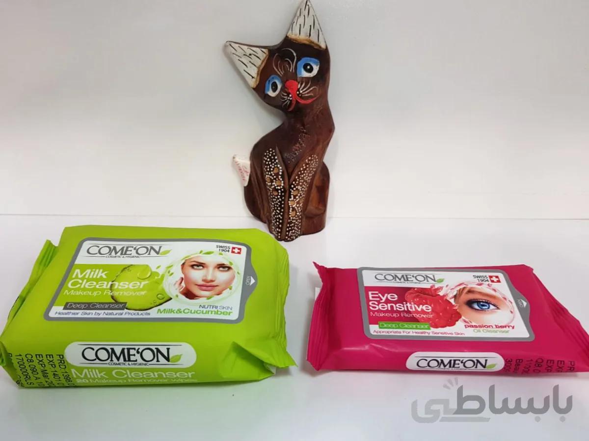 دستمال مرطوب کامان COMEON مدل شیر پاک کن و آرایش چشم