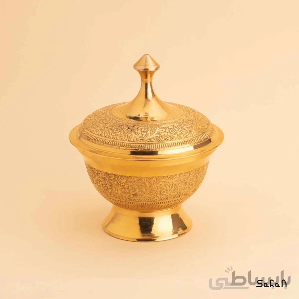 شکلات خوری برنجی طلایی مدل راویس کوچک