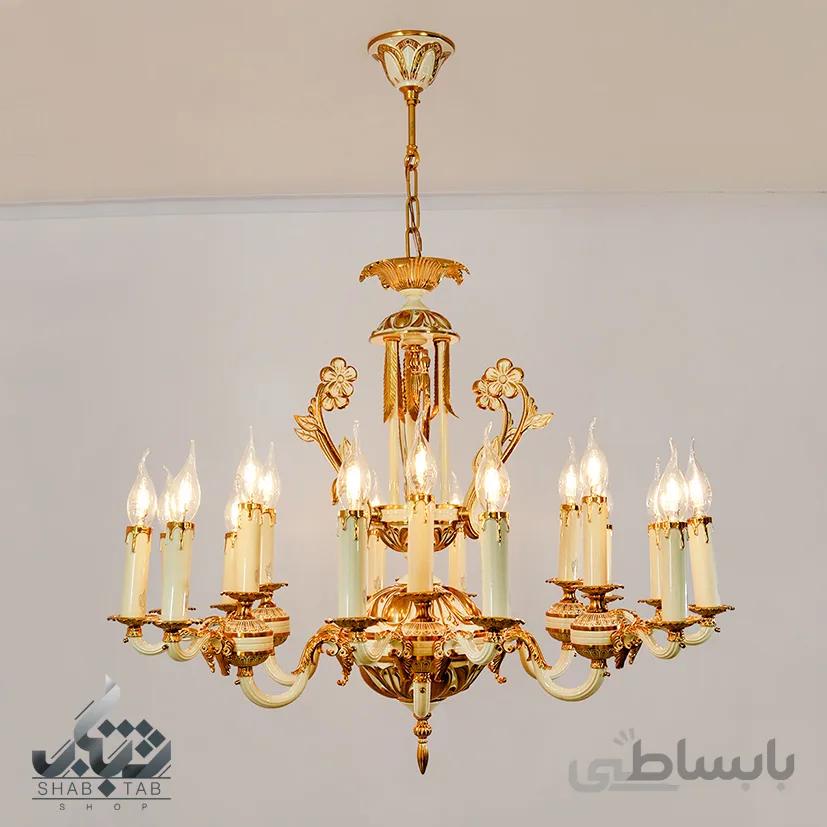 لوستر شش شاخه هجده شعله نورسازان مدل آرمان کد AJ519 ا AJ519