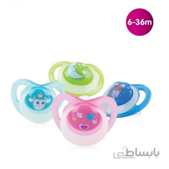 پستانک شب تاب ارتودنسی 6-36 ماه نابی Nuby