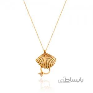 گردنبند طلا طرح حلقه و صدف کدCN413