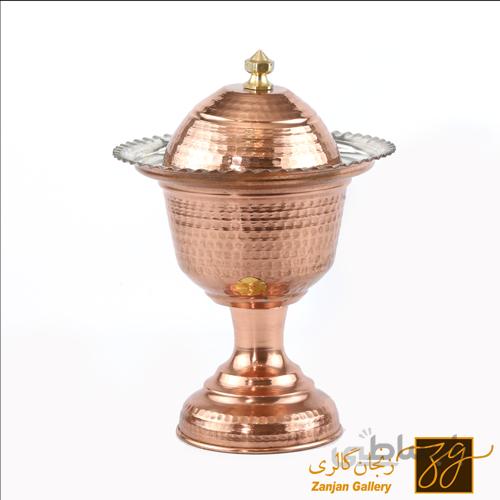 قندان مسی کنگره ای پایه بلند