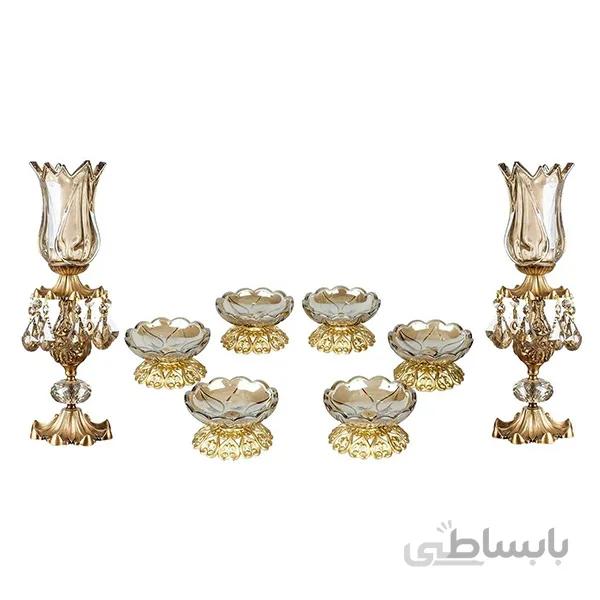 مجموعه ظروف هفت سین 8 پارچه چشمه نور کد C2971 برنز