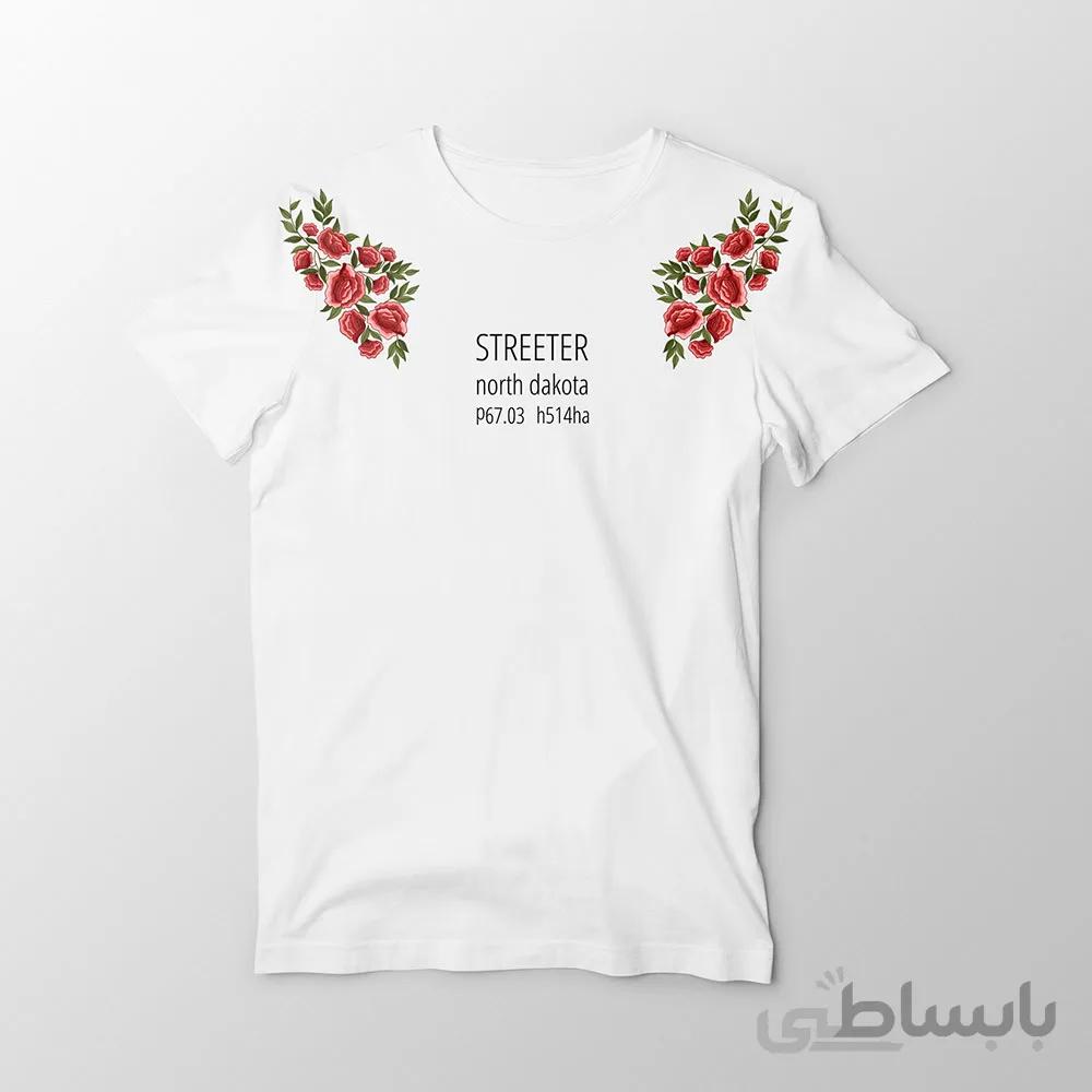 تیشرت سفید پنبه ای streeter