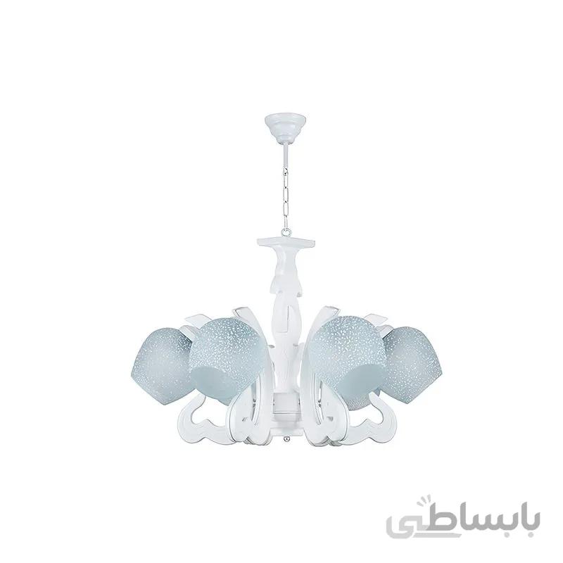 لوستر 6 شعله چشمه نور مدل G602/6-WT