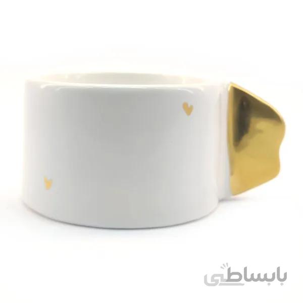 فنجان قهوه خوری طلایی دسته فانتزی