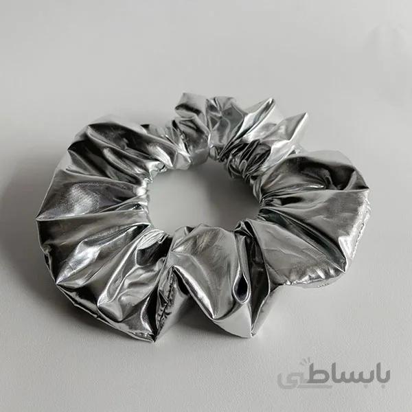 اسکرانچی چرم نقره ای ا Scrunchies