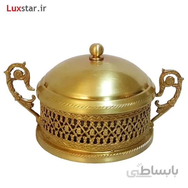قندان برنجی ایران کادو طرح ایتالیایی مدل 4067b ا Irankado B4067 Brass Sugar Bowl