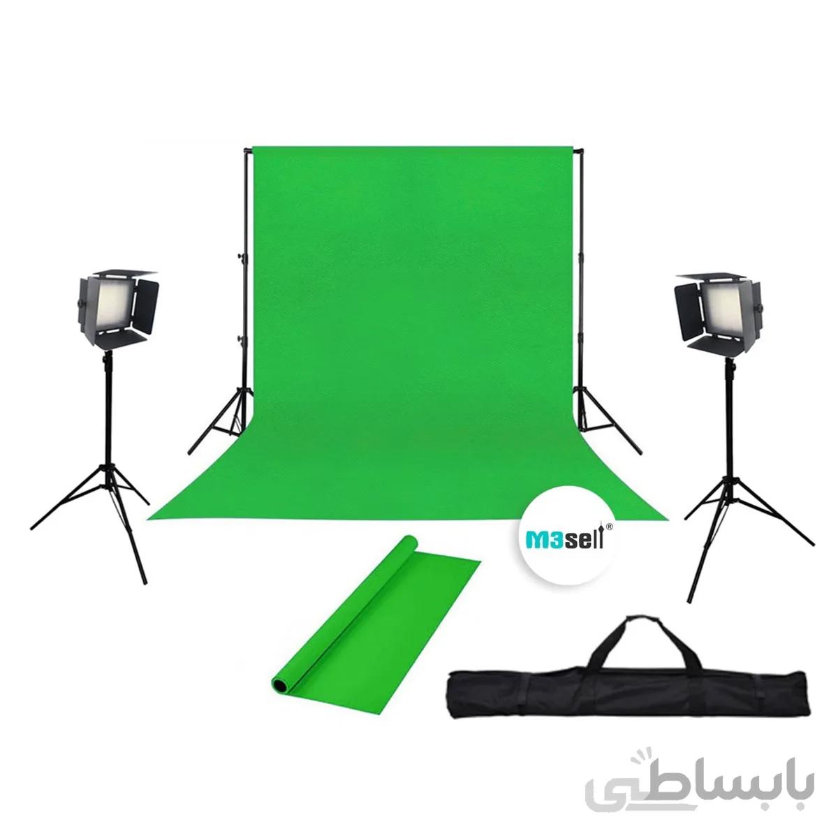 استودیو پرده سبز به همراه 2 نور LED