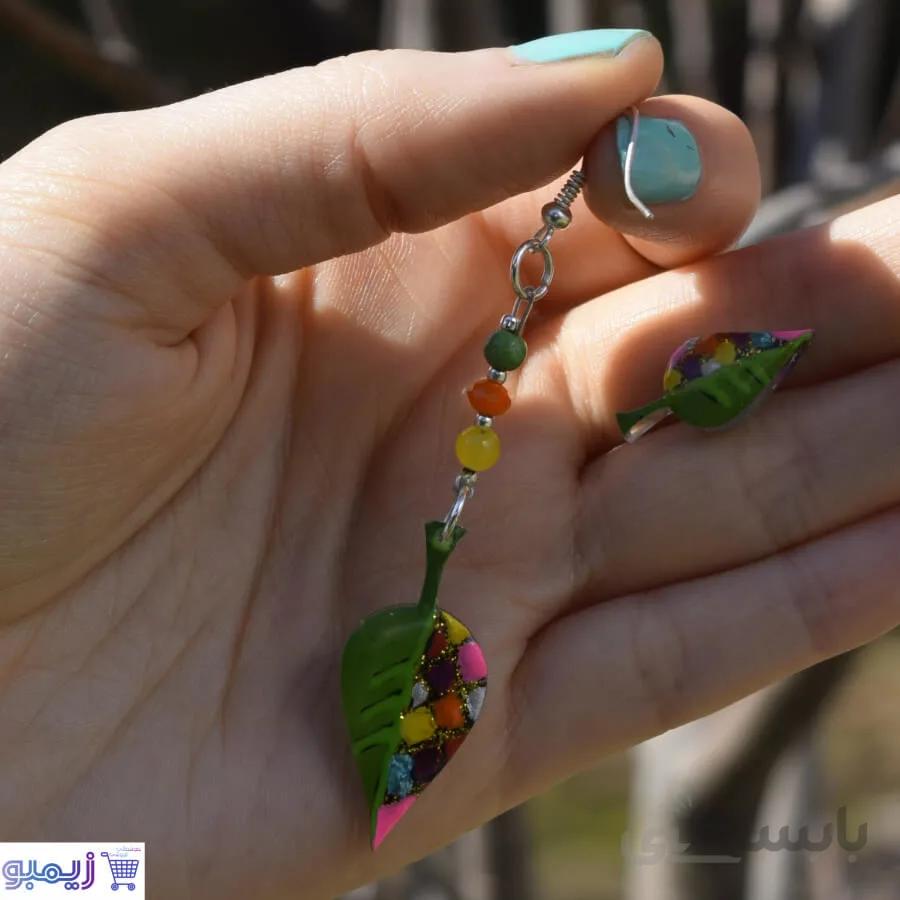 گوشواره مدل برگ تا به تا