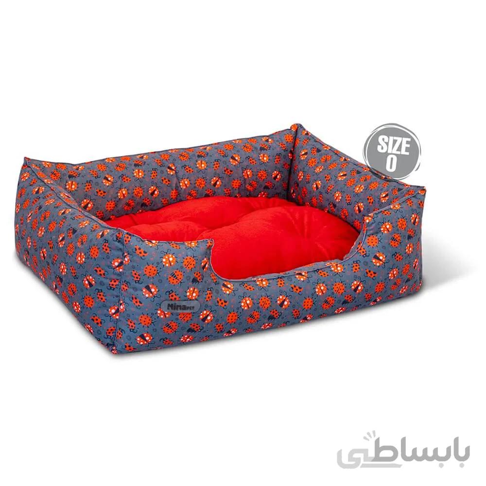 جای خواب u سگ و گربه نیناپت مدل vip کفشدوزک ا Ninapet Rectangular Bed For Dogs And Cats Lady Bird Model