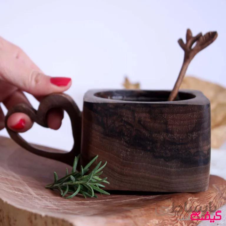 گوکسا لیوان چوبی طرح مکعب