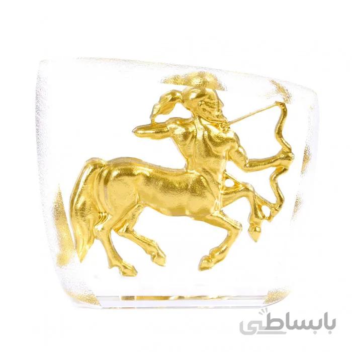 تندیس کریستال طلا طرح ماه تولد آذر سایز کوچک CS09