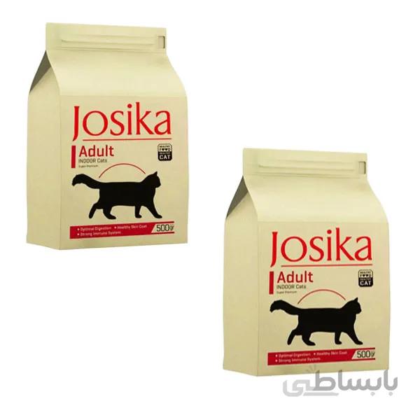 غذای خشک گربه ژوسیکا مدلadult وزن 500 گرم بسته دوعددی