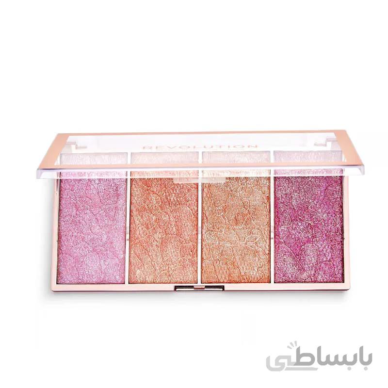 پالت چهار رنگ رژگونه پیگمنت قوی رولوشن مدل Vintage Lace Blush
