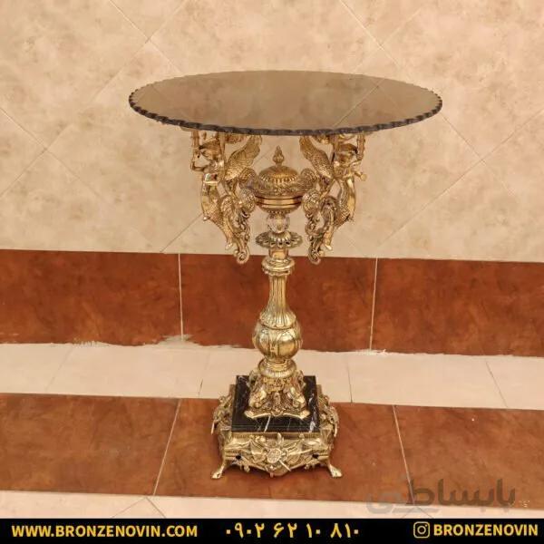 میز خاطره برنزی طرح ۴ فرشته پایه سنگی کد ۷۵۵