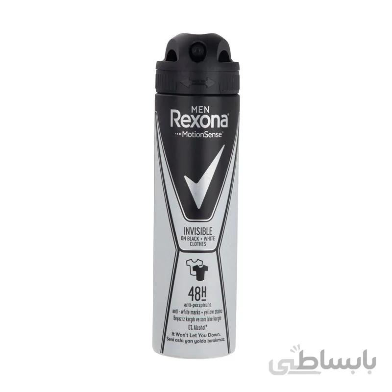اسپری ضد تعریق مردانه رکسونا Rexona مدل invisible black+white حجم ۲۰۰ میلی لیتر ا ماندگاری 48 ساعته
