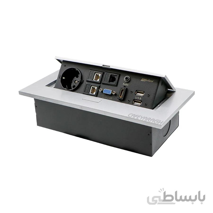 پریز توکار کابینت ملونی مدل ۱۰۰۲۴ نقره ای