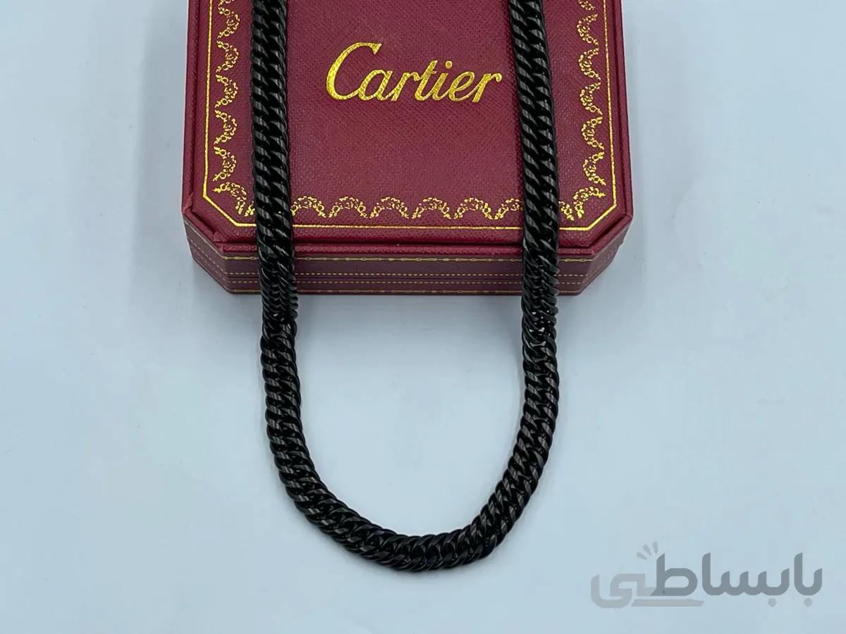گردنبند کارتیر مشکی با بافت خاص
