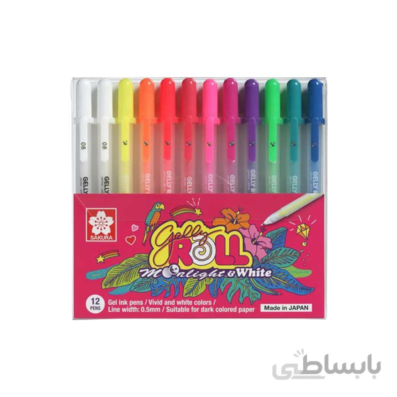 روان نویس ژل 12 رنگ ساکورا مدل Gelly Roll