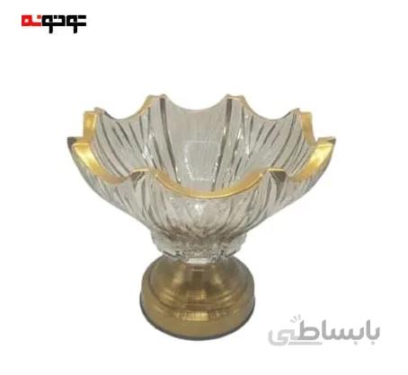 کاسه پایه دار الیزه لب طلا وانیا