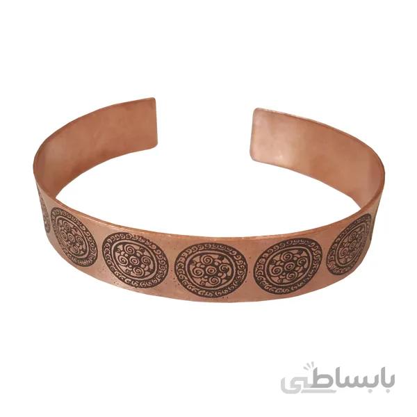 دستبند مسی با طرح اسلیم دایره کد jw131