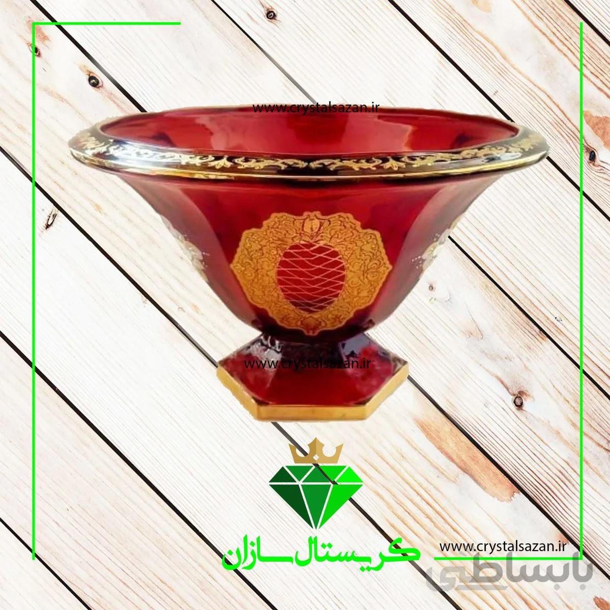 میوه خوری کریستال طرح گل چک کد M1295 کریستال سازان
