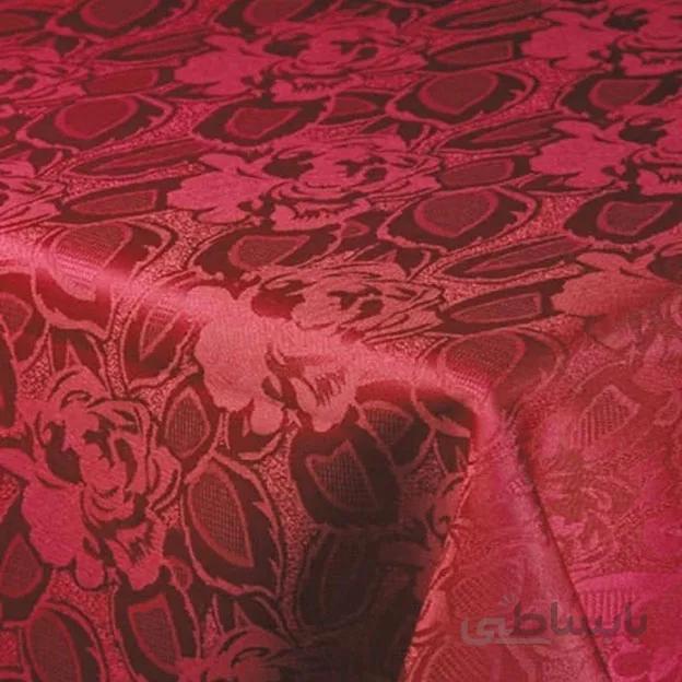 رومیزی 10نفره بیضی ژاگارد رز زرشکی