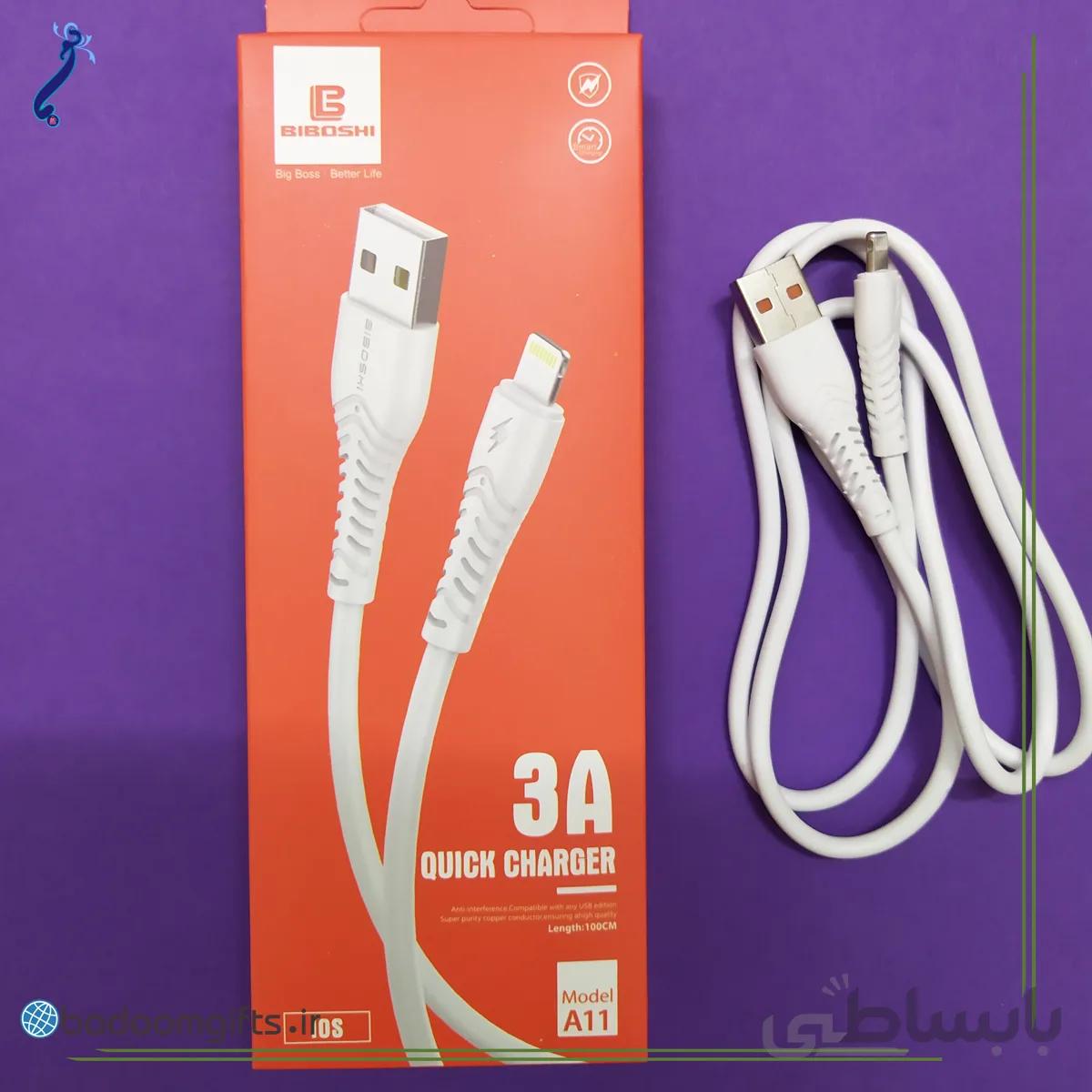 کابل تبدیل USB به لایتنینگ آیفون بیبوشی مدل a11 طول یک متر