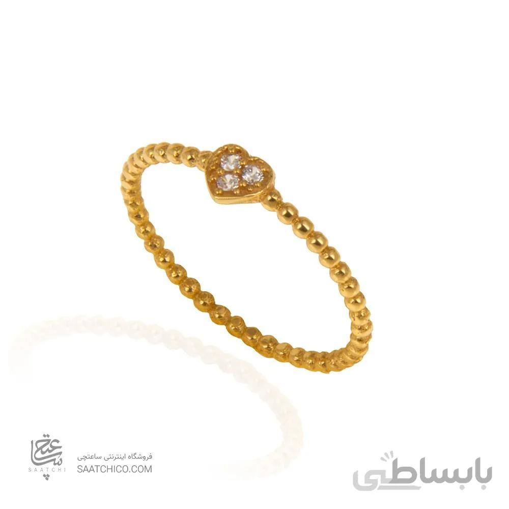 انگشتر طلا زنانه طرح قلب با نگین کد CR390