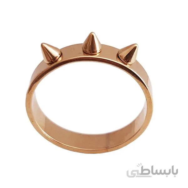 انگشتر رینگ اسپایک دار طلایی سایز 7