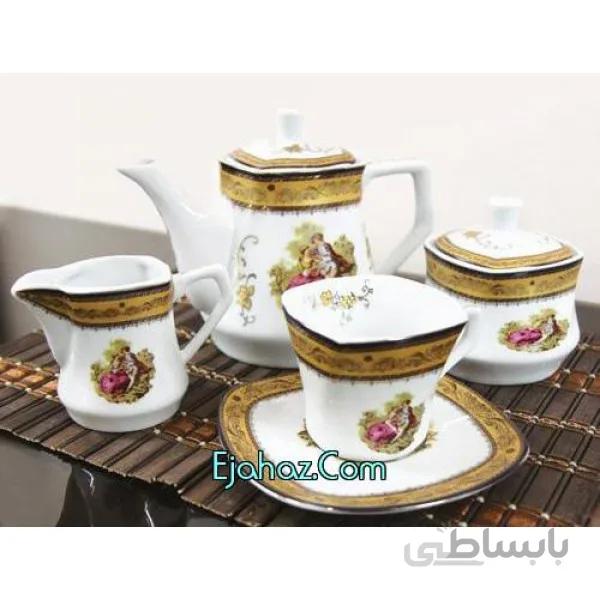 سرویس غذاخوری 12 نفره 100 پارچه چینی پردیس کاشان قالب کایزر لمونژ-518 کد طرح 518