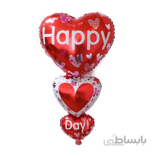 بادکنک فویلی قلب سه تیکه HAPPY
