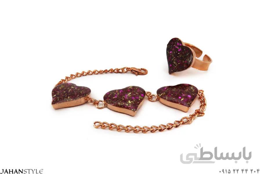 نیم ست مسی دخترانه طرح قلب