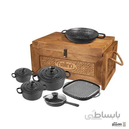 سرویس چدن نالینو 10 پارچه مدل Bona با جعبه چوبی
Nalino cast iron service 10 fabrics with a wooden box