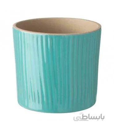 گلدان سفالی ایکیا مدل CHIAFRÖN رنگ فیروزه ای