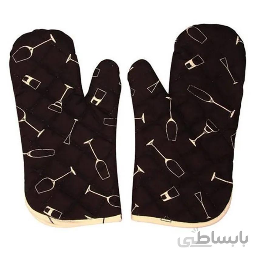 دستکش فر رزین تاژ چاپی طرح گلس