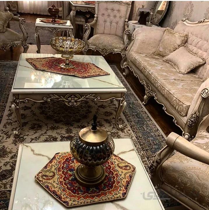 رومیزی ۴ تیکه ترمه سنتی طرح سالار
