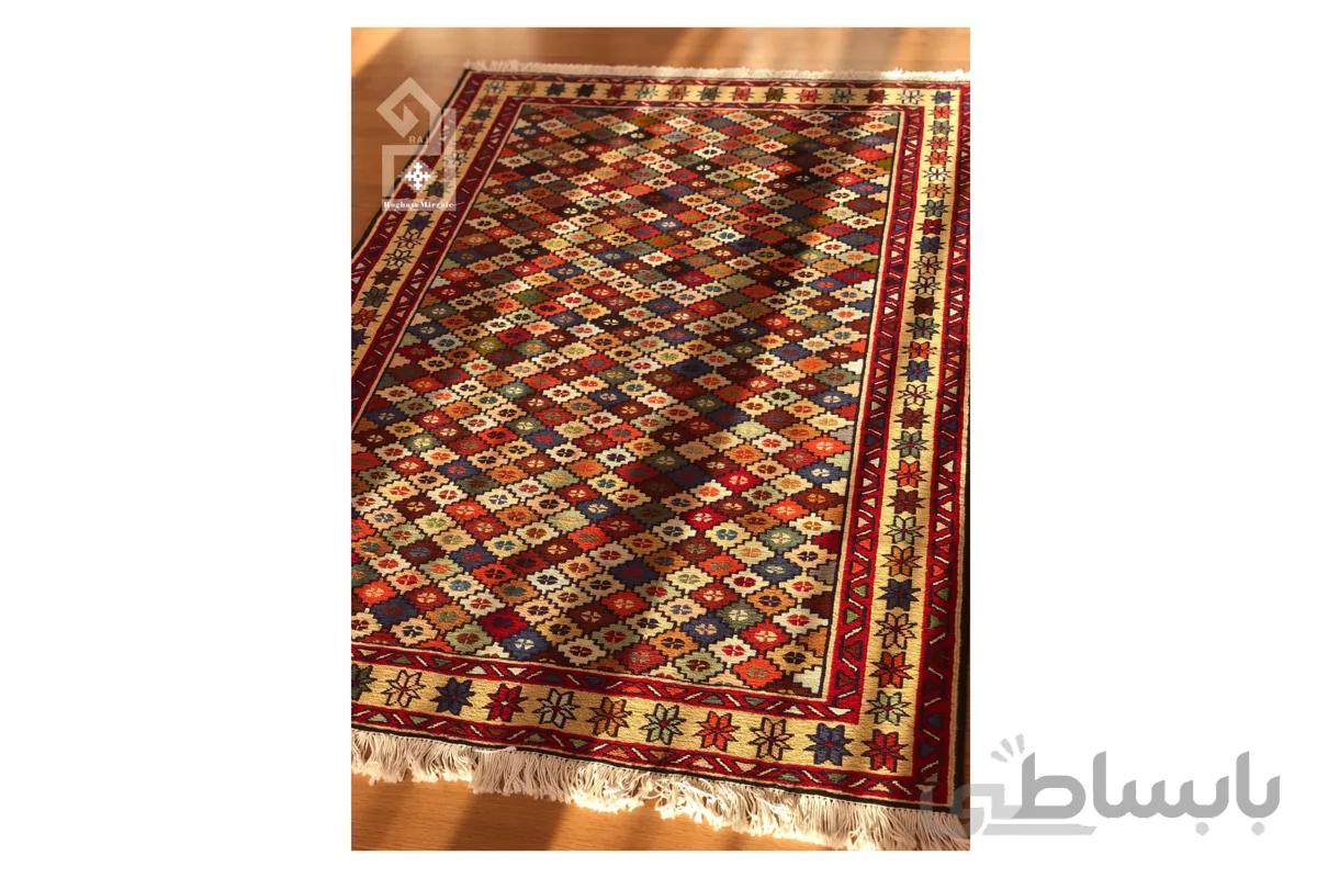 گلیم ورنی دستبافت رج طرح شطرنجی0002 ا handmade kilim