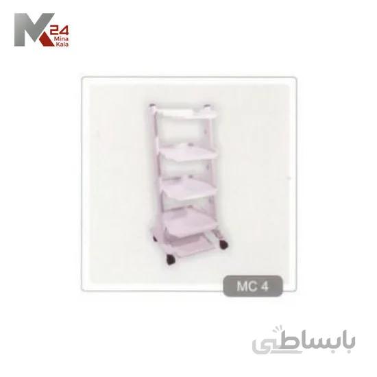 سرویتور 4 طبقه فلزی با پایه پدال دار Mc4