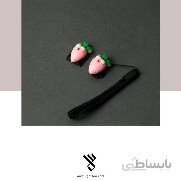 ست بند درپوش لنز و درپوش کفشک فلاش دوربین طرح هویج (صورتی کم رنگ)