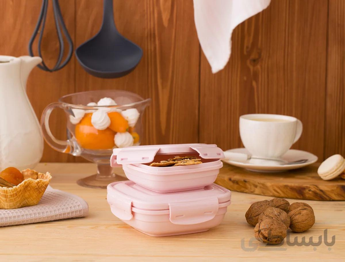ظرف نگهدارنده درب دار مادام کوکو طرح Daily بسته ۲ عددی
