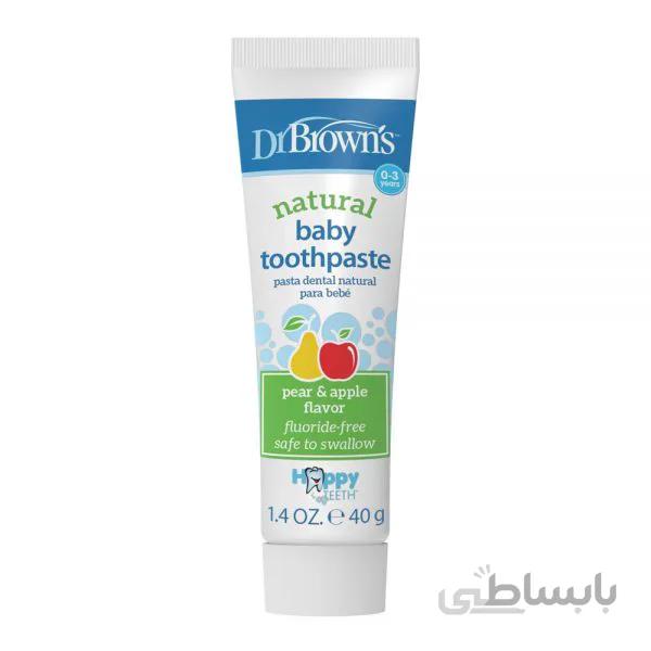 خمیر دندان کودک بدون فلوراید با طعم گلابی و سیب دکتر براون Dr Brown’s