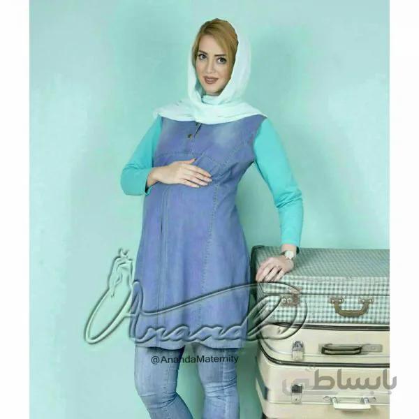 سارافون بارداری و شیردهی آبی روشن مدل آتنا آناندا Ananda